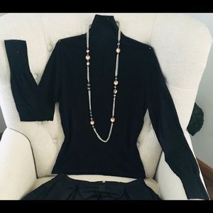 Pamela Dennis Silk and Cashmere Mock Neck Sweater